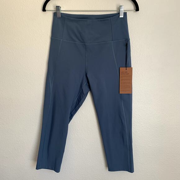 NWT Girlfriend Collective High Waist Capri Leggings in Monarch Blue - Picture 4 of 11